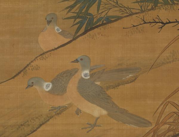 五代後蜀黃筌竹林鵓鴿圖　軸