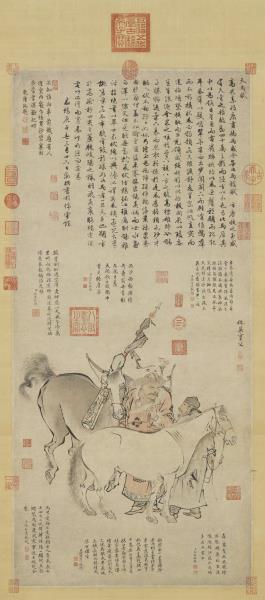 明仇英雙駿圖　軸