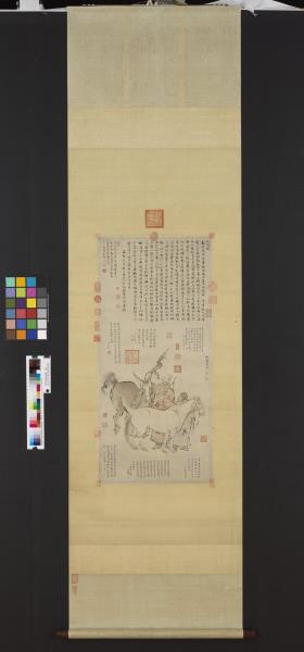 明仇英雙駿圖　軸