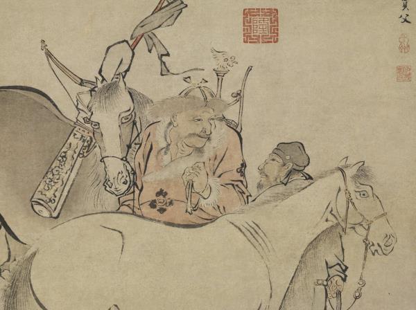 明仇英雙駿圖　軸