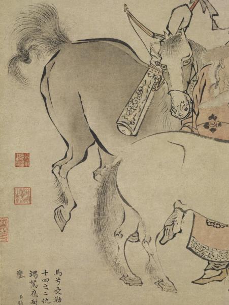 明仇英雙駿圖　軸