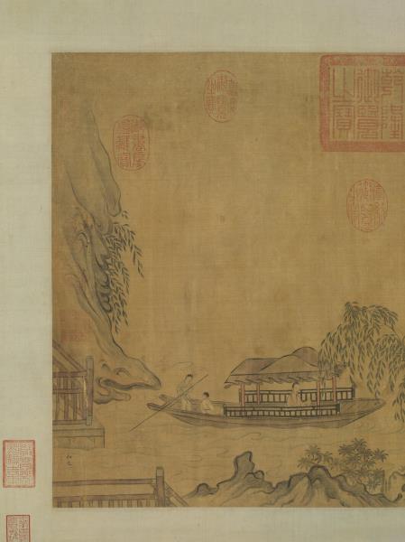 宋馬和之柳溪春舫圖　軸