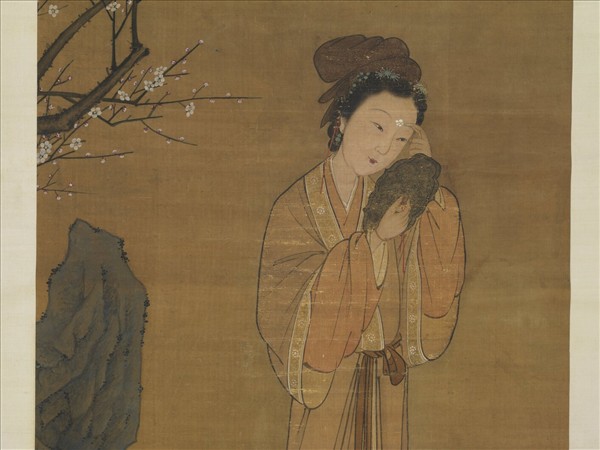 元人畫梅花仕女　軸