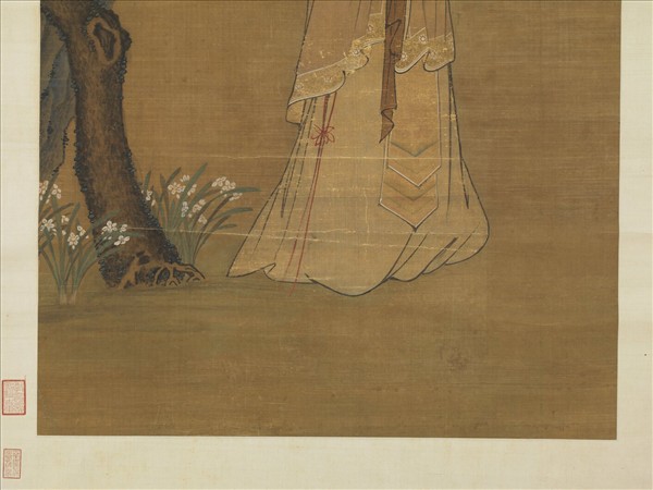 元人畫梅花仕女　軸