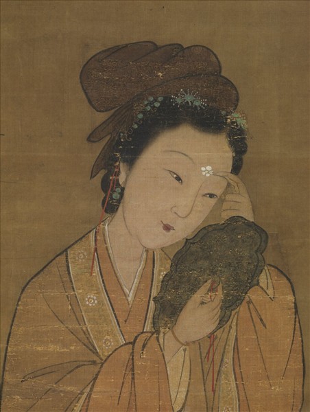 元人畫梅花仕女　軸