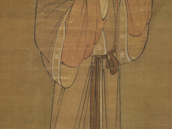 元人畫梅花仕女　軸