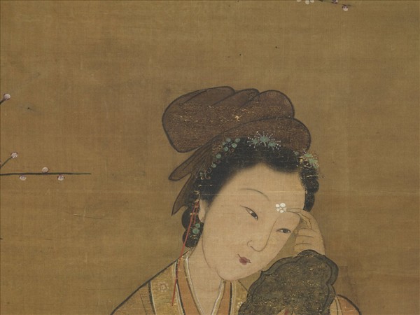 元人畫梅花仕女　軸