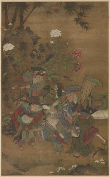 宋蘇漢臣畫五瑞圖　軸