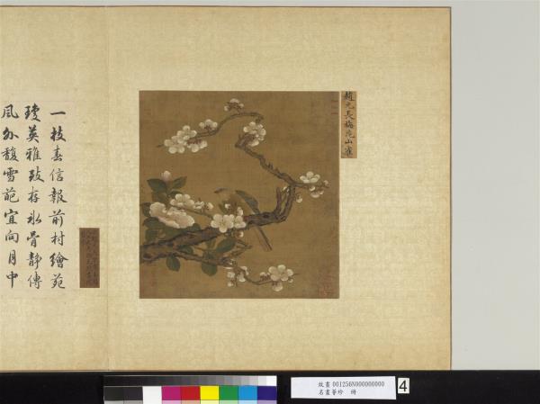 名畫薈珍　冊　宋趙元長梅花山雀