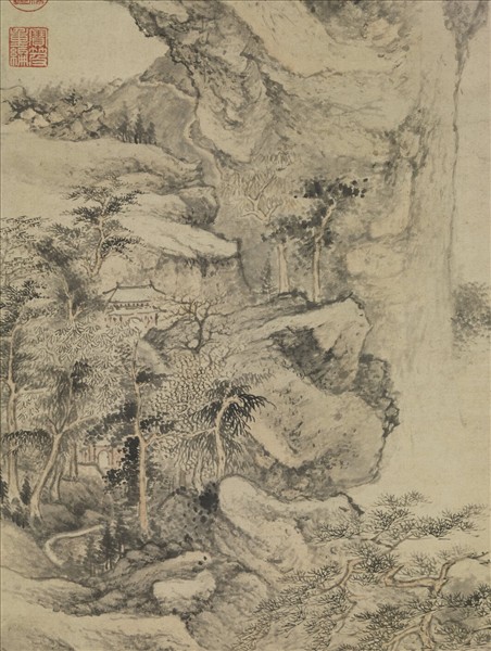 明趙左畫山水　軸