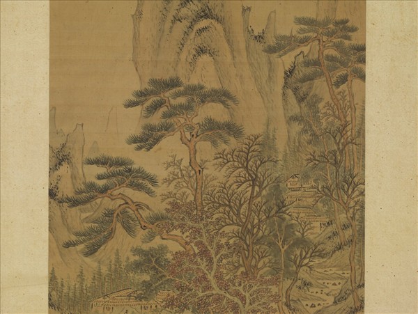 明趙左秋山紅樹圖　軸