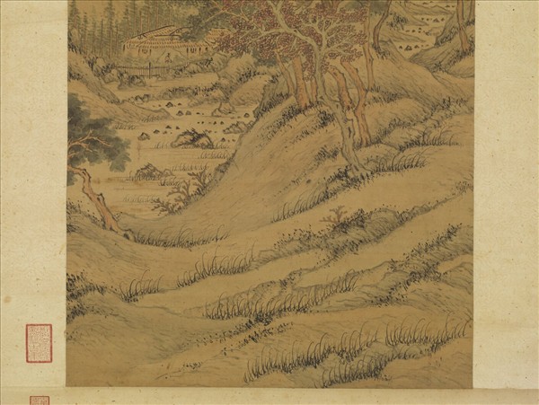 明趙左秋山紅樹圖　軸