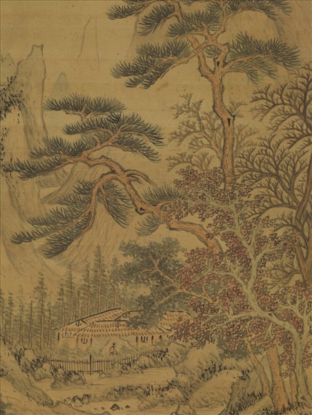 明趙左秋山紅樹圖　軸