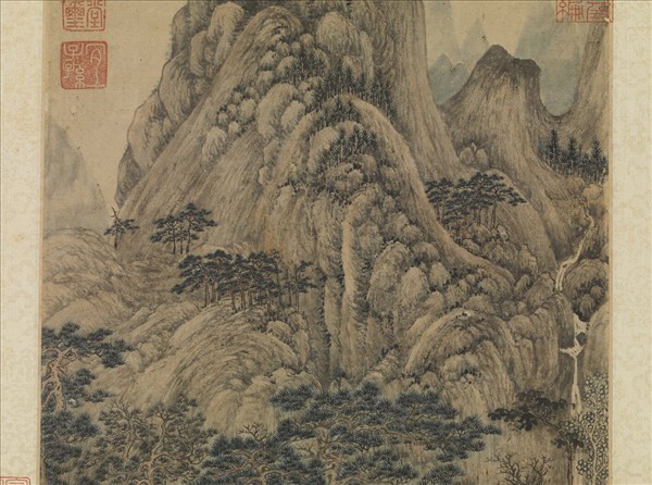 元馬琬松壑觀泉　軸