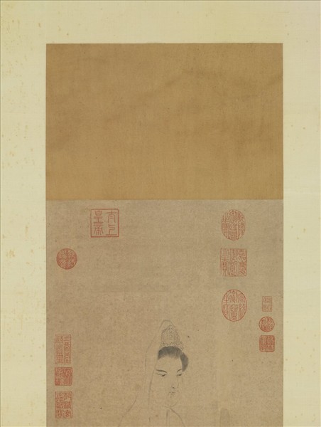 明沈士充白描觀世音　軸