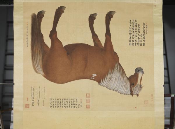 清艾啟蒙畫踣鐵騮　軸