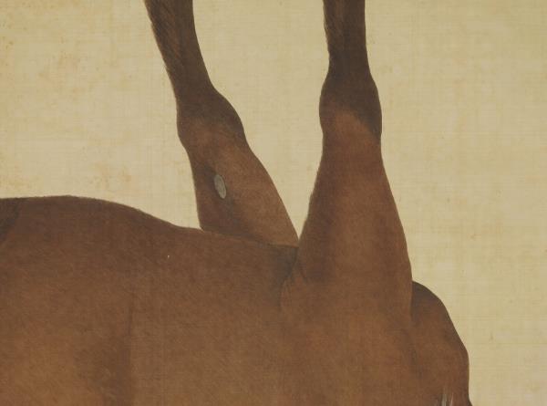 清艾啟蒙畫踣鐵騮　軸