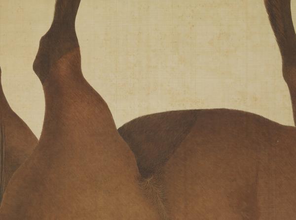 清艾啟蒙畫踣鐵騮　軸