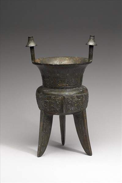 嵌金銀獸面紋斝