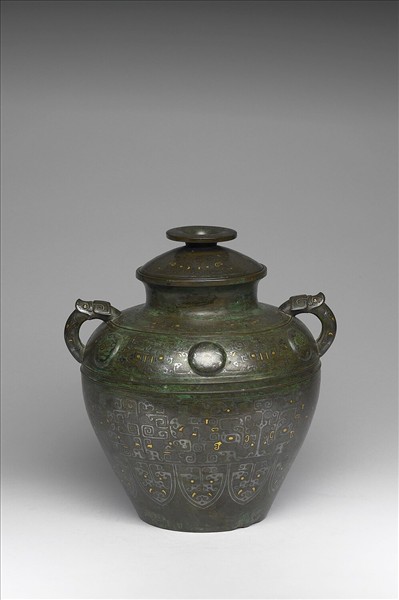 錯金銀獸面紋罍