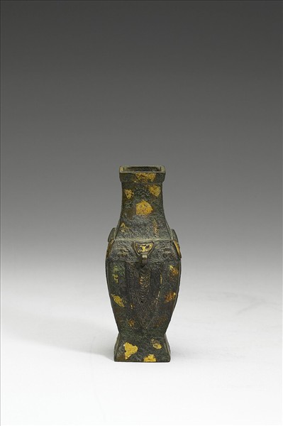 銅灑金獸面紋小罍