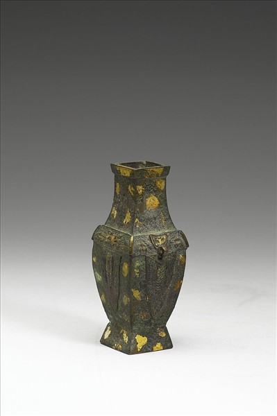 銅灑金獸面紋小罍