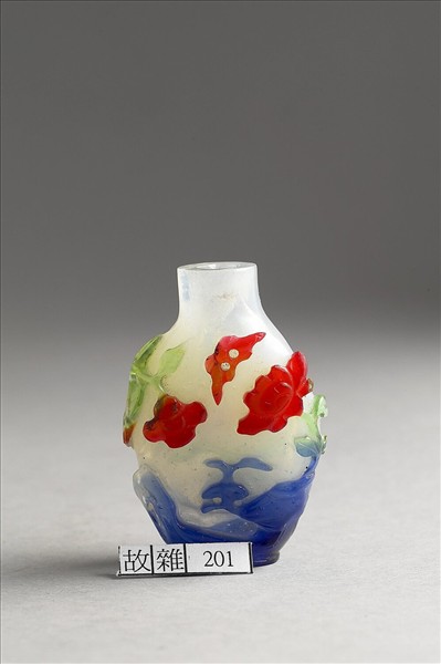 白套四色玻璃花蝶鼻煙壺