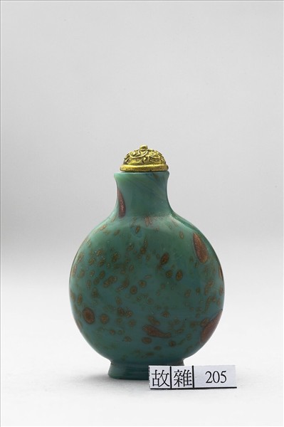 綠玻璃灑金星鼻煙壺