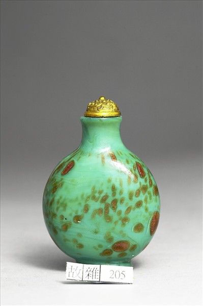 綠玻璃灑金星鼻煙壺