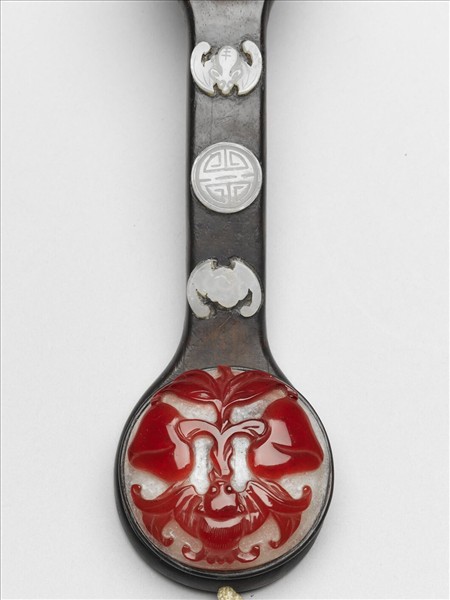 紅木鑲套料福壽如意