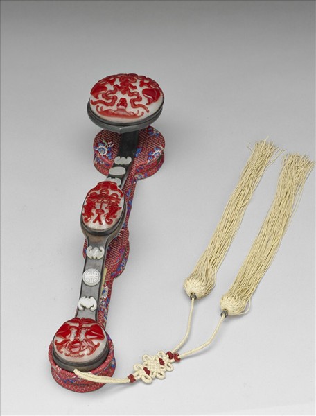 紅木鑲套料福壽如意