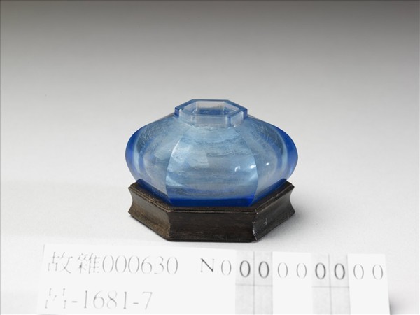 藍玻璃六方水盛