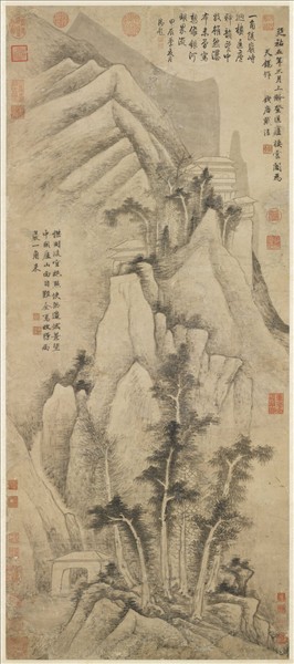 元戴淳匡廬圖　軸