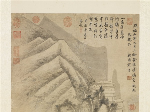 元戴淳匡廬圖　軸