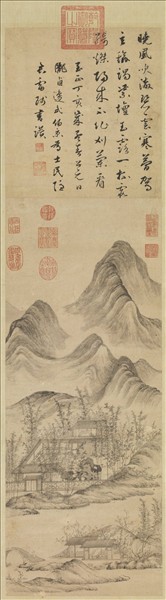 元人青山竹閣　軸