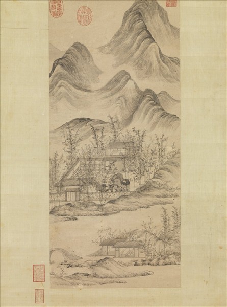 元人青山竹閣　軸