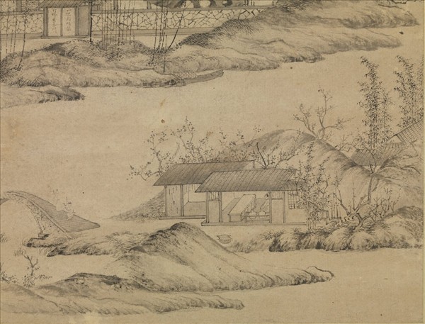 元人青山竹閣　軸