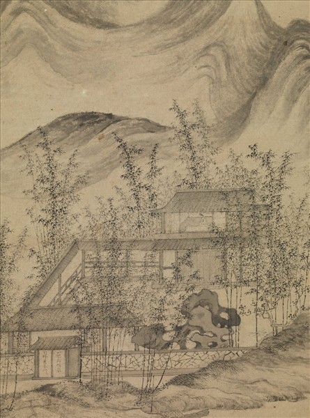 元人青山竹閣　軸