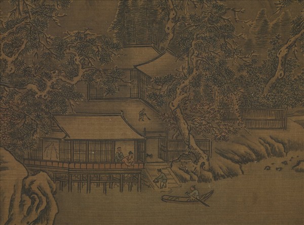 元人買魚沽酒圖　軸