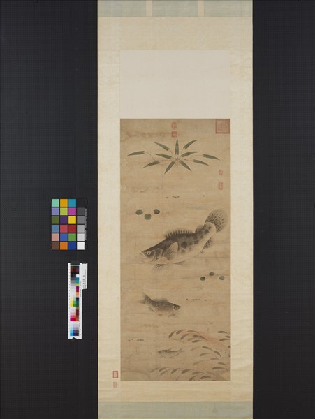 元人魚藻圖　軸