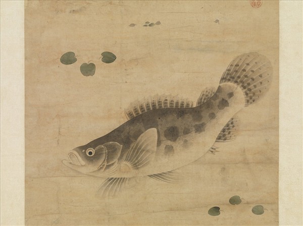 元人魚藻圖　軸
