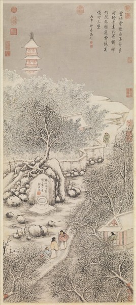 明劉原起畫雪景　軸