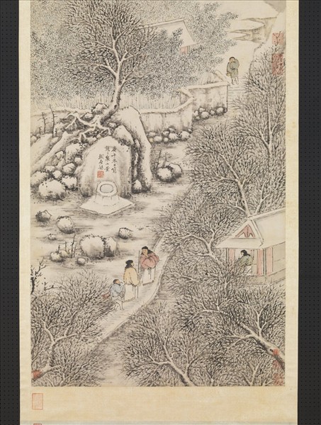 明劉原起畫雪景　軸