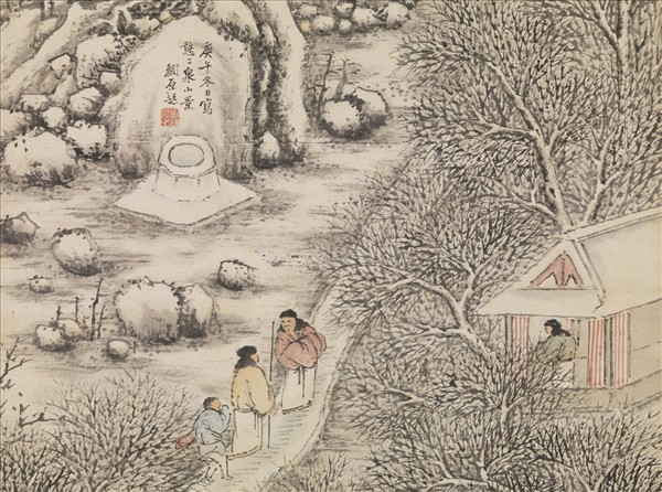 明劉原起畫雪景　軸