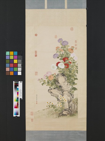 清鄒一桂畫菊　軸