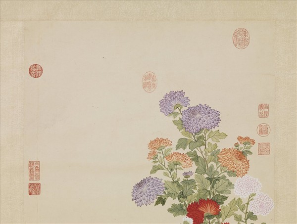 清鄒一桂畫菊　軸