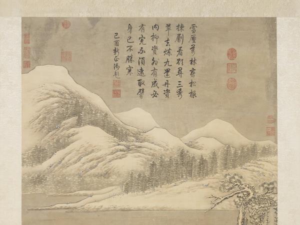 清金廷標瑤圃採芝圖　軸