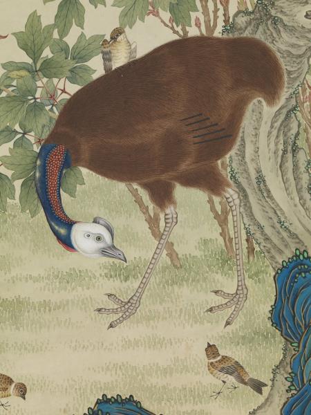 清楊大章畫額摩鳥　軸