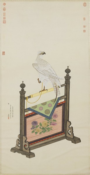 清楊大章畫白鷹　軸