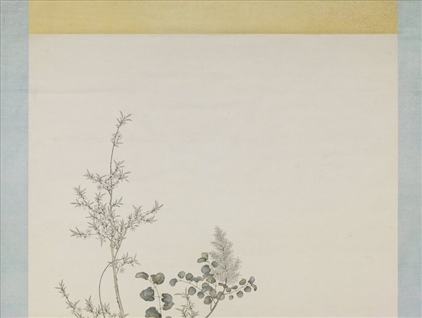 清陳兆鳳博古花草　軸